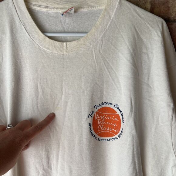 Vintage University of Virginia UVA Tennis Classic T-shirt Fruit of Loom USA XL - Picture 9 of 16